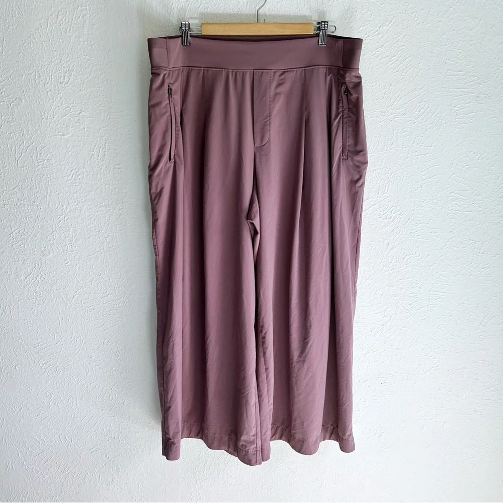 ATHLETA Brooklyn Heights High Rise Wide Leg Pant Sz 18 Mauve - Picture 2 of 6